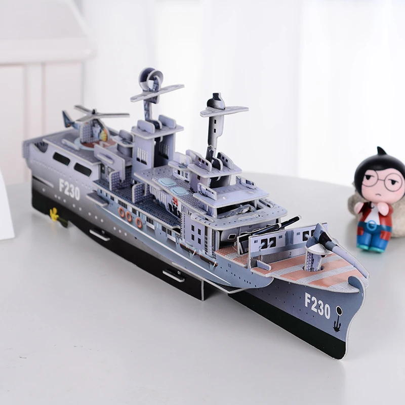 

New Design Military Aircraft Carrier Model 3D Puzzle Jigsaw DIY Baby Educational Toys Ship Model 3D Puzzle Boys Nice Gift