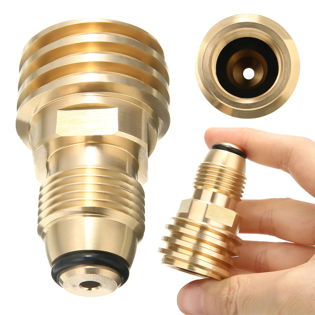 Converts Propane LP Tank Metal Garden Watering Adapter POL Service Valve to QCC (Type 1) Outlet Brass Adapter