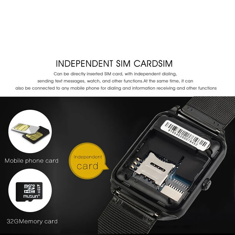 Смарт часы телефон Z60 с металлическим ремешком камера SIM карта вызов Smartwatch для Xiaomi