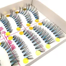 Мода 10 пар Красочные черные синие накладные ресницы наращивание макияж Maquiagem Поддельные ресницы Красота Макияж инструмент ресницы# K-04