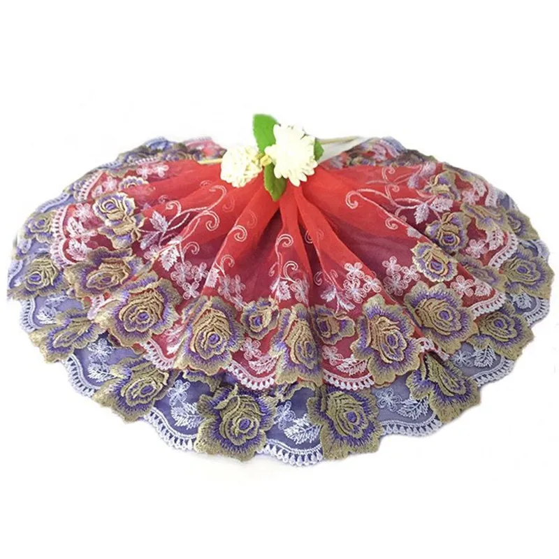 

High quality 1yards Lace Ribbon Tape Width 20CM Trim Fabric DIY Embroidered Net Cord For Sewing Decoration african lace fabric
