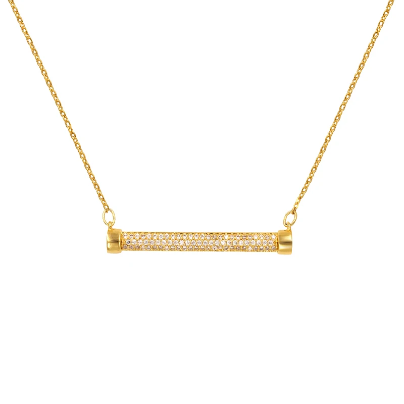 

WEIMANJINGDIAN Brand New Arrival Cubic Zirconia CZ Tube Pendant Necklace for Women in Silver / Yellow Gold Colors