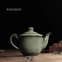 190 мл WIZAMONY высшего класса Gi печи Longquan Celadon Zisha керамика искусство чайник фарфор антикварный чайник для художественной коллекции