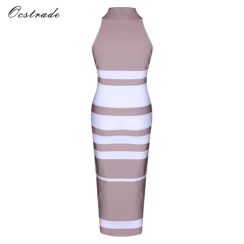 Ocstrade-Vestido-Midi-Elegante-2017-New-Fashion-Nude-and-White-Striped-Bodycon-Bandage-Dress-Rayon-High(1)