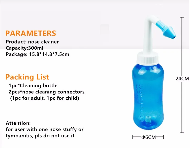 Recyclable Nose Cleaner Nasal Cavity Cleaning Device Medical and Health Care Nose Cleaning Bottle With Water Flow Control Switch (5)