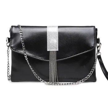 

2017 new women PU leather tassel fashion casual envelope clutch chains evening bag shoulder messenger crossbody bags