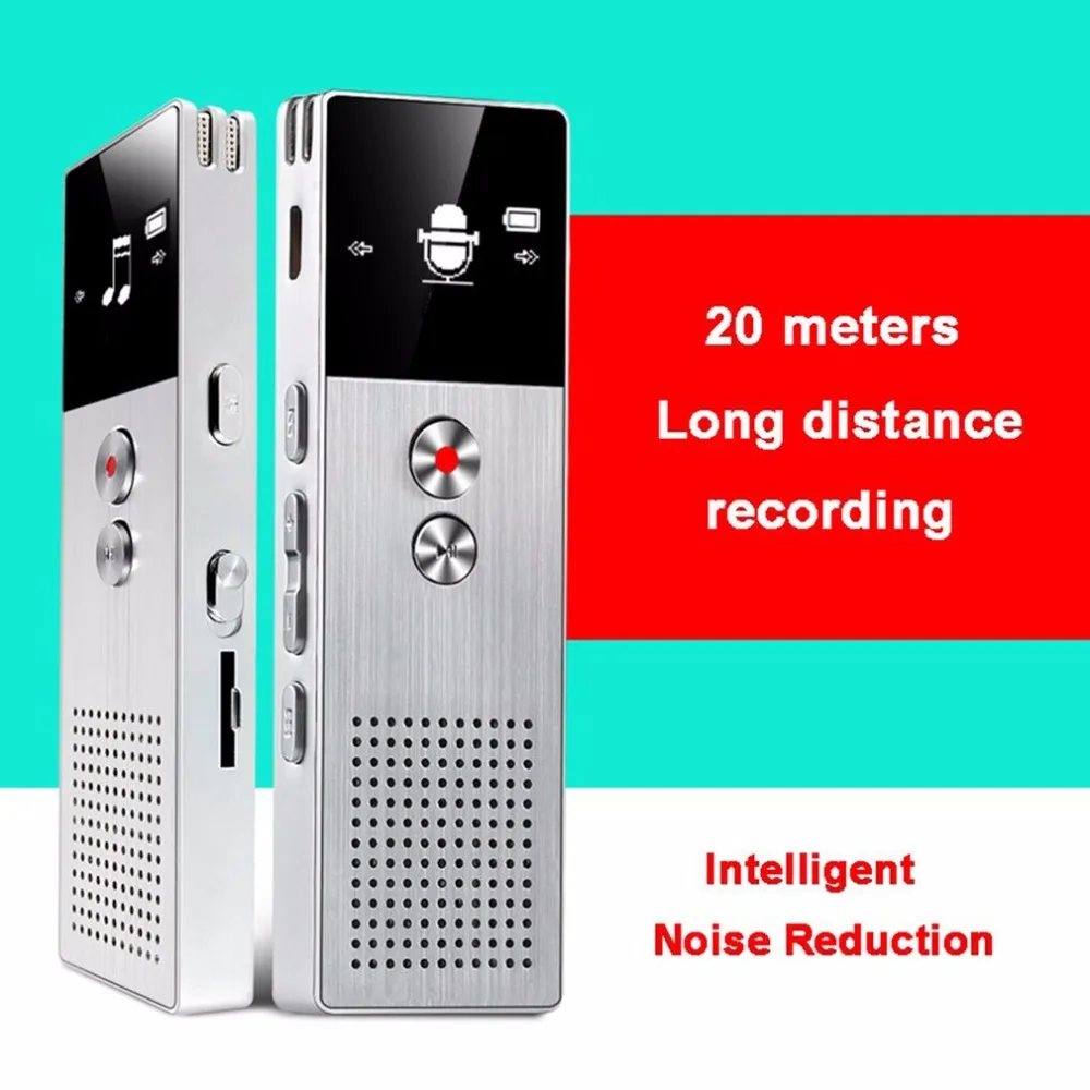 

LESHP Mini Audio Recorder HD Dual Microphone Recording Digital Voice Recorder Telephone Recording MP3 Player Support 32G TF Card