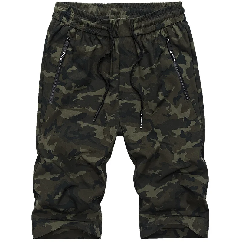 Новые модные мужские шорты летние мужские камуфляжные эластичные короткая длина до колена камуфляжные джоггеры повседневные пляжные шорты спортивные