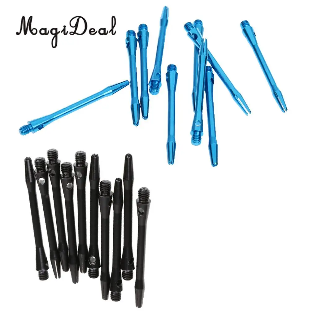 MagiDeal 20 Pcs Lightweight Aluminum Darts Shafts 2 Colors 35mm 2BA Alloy Stem Shafts Metal Rod Throwing Fitting