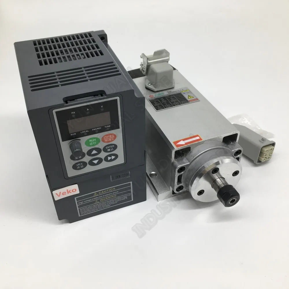 2.2KW 3hp ER20 220V 24000 об/мин AC мотор шпинделя с воздушным охлаждением фланцевый