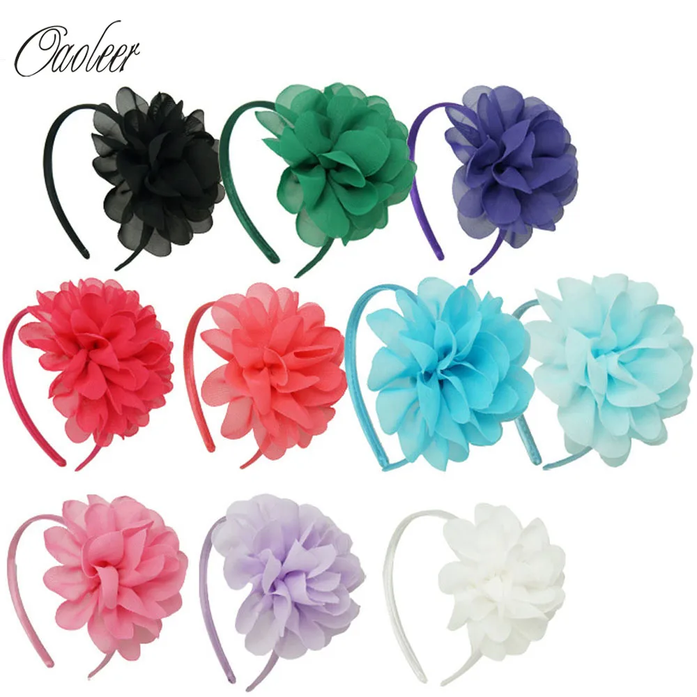 

10pcs/lot High Quality Chiffon Flower Hairband Headband Alice Band For Kids Girls Handmade Headband Children Hair Accessories