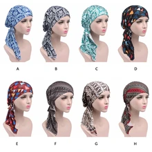 Женская химиотерапия шляпа предварительно завязанные тюрбан головы шарфы головные уборы бини покрывала лето