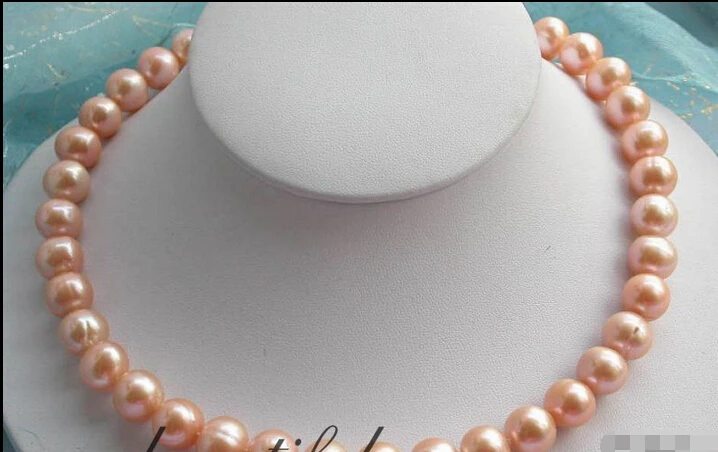 

fast17" round 12mm pink freshwater pearl necklace(2167)
