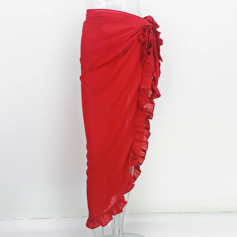 Женская пляжная гофрированная пляжная юбка для лета длинная юбка вечерняя открытая повседневная юбка в складку 710