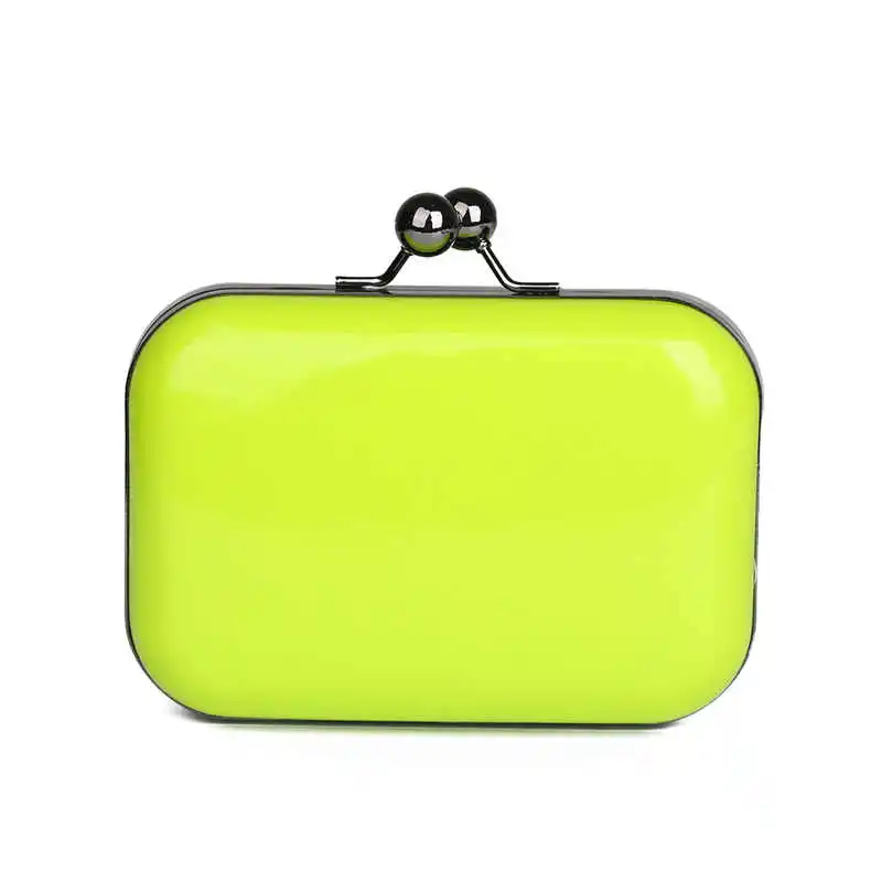 Luxy Moon Lemon Yellow Pure Leather Clutch Front View