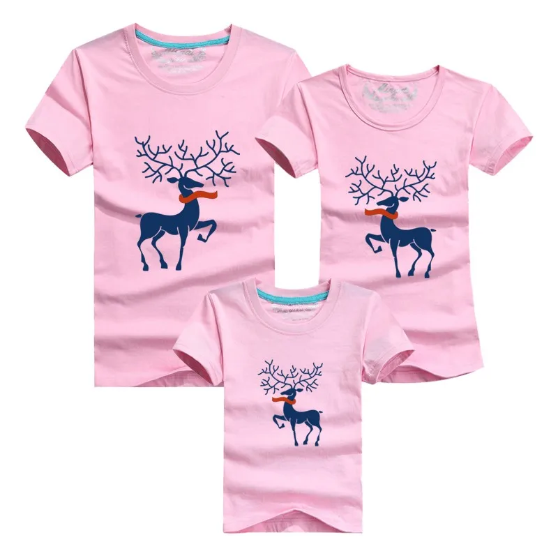 Одинаковые рождественские комплекты для семьи; футболки; много цветов; Одинаковая одежда для семьи с оленем; футболки для мамы, папы и ребенка
