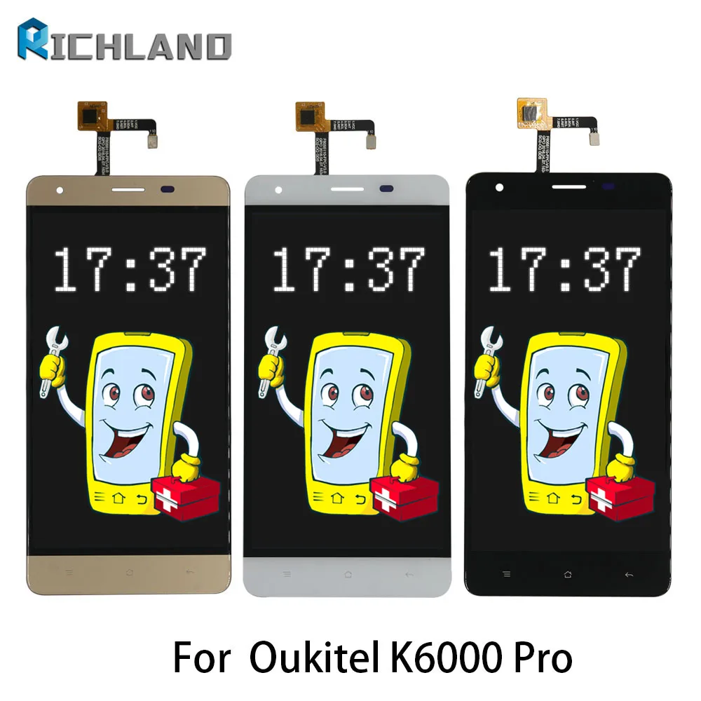 Продажа Оригинальный ЖК дисплей для Oukitel K6000 Pro, ЖК дисплей, кодирующий преобразователь сенсорного экрана в сборе, запасные части для мобильного теле...