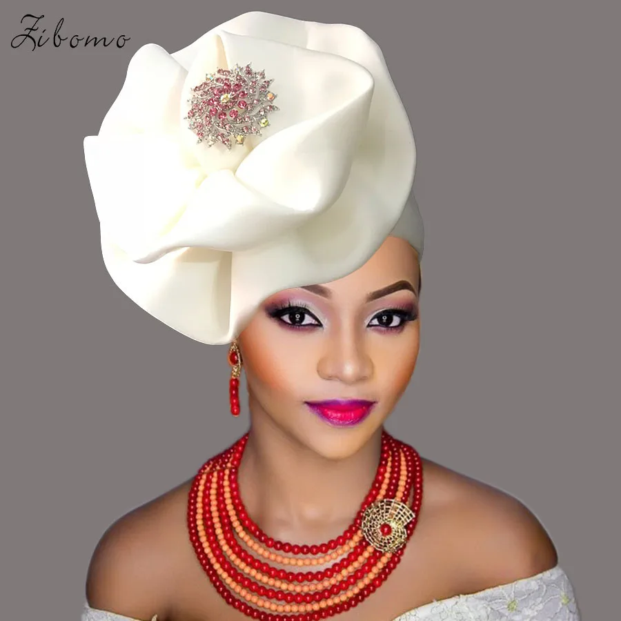 Turban headtie african turban cap aso oke gele ready to wear auto hele african lace auto gele aso ebi headtie 2018 new (8)