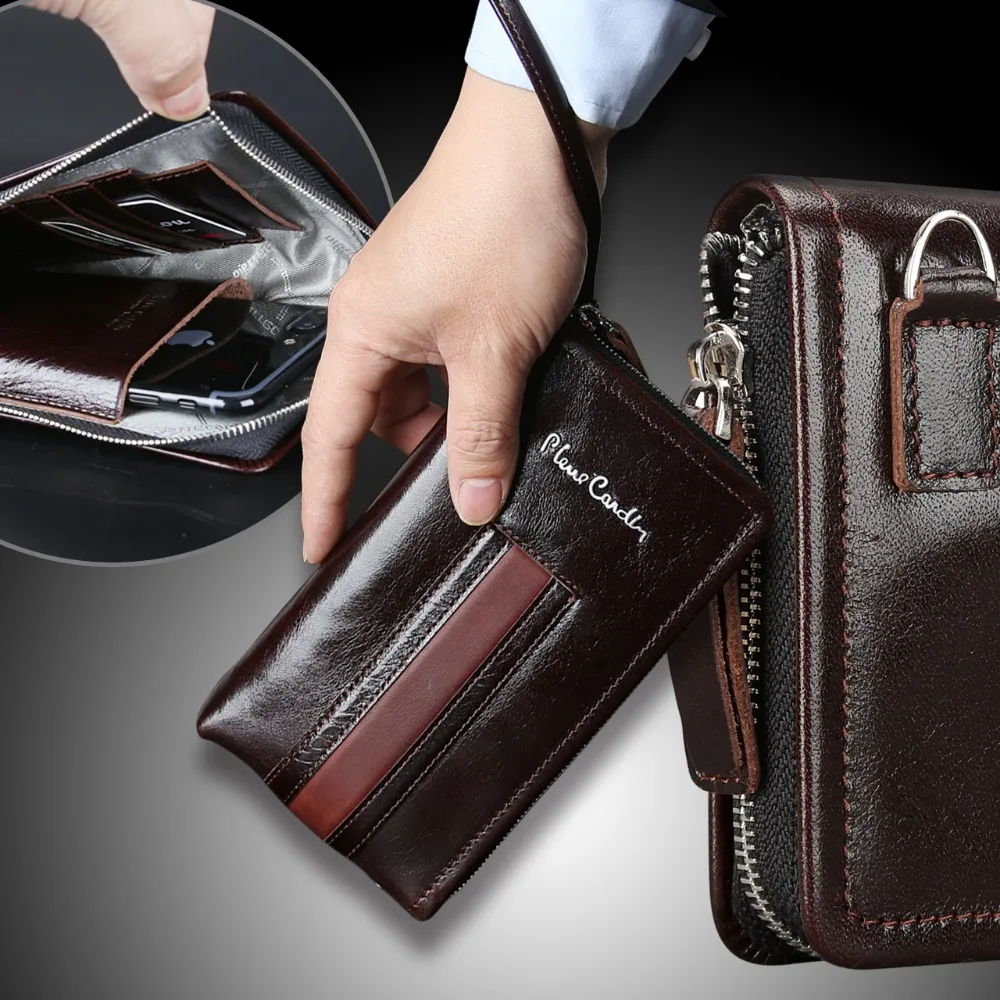 

For Samsung Galaxy Note 9 Pierre Cardin Casual Reticule Bag Man Bag Genuine Leather Pouch Bag Strapv Mobile Phone Case Coer