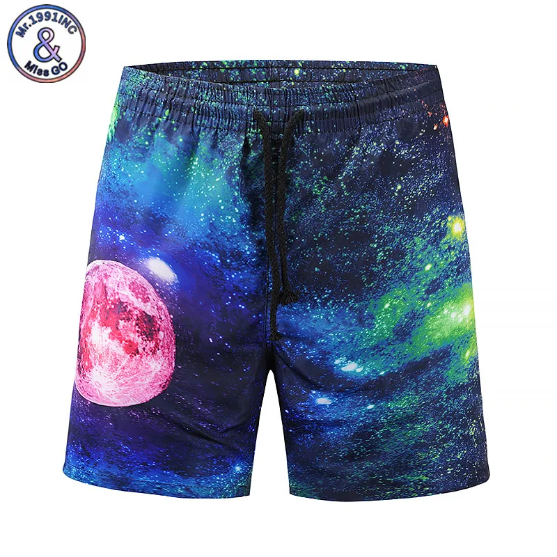 Mr.1991INC брендовые быстросохнущие шорты пляжные шорты мужские пляжные короткие бермуды 3D печать космической галактики Летний Лидер продаж плюс Размеры 3XL