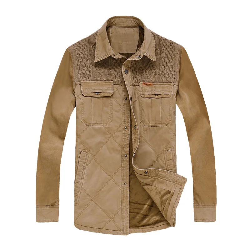 Dropshipping Men's Jacket Spring Cotton Fleece Thicken Warm Shirts Jackets for Men Casual Patchwork Plaid Coat Tops Male Jacket Dropshipping Men's Jacket Spring Cotton Fleece Thicken Warm Shirts Jackets for Men Casual Patchwork Plaid Coat Tops Male Jacket