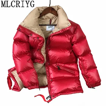 

MLCRIYG 2019 Winter Duck Down Jacket Women Thick Warm Coats Glossy Women's Down Coats and Jackets Parkas chaqueta mujer YQ288