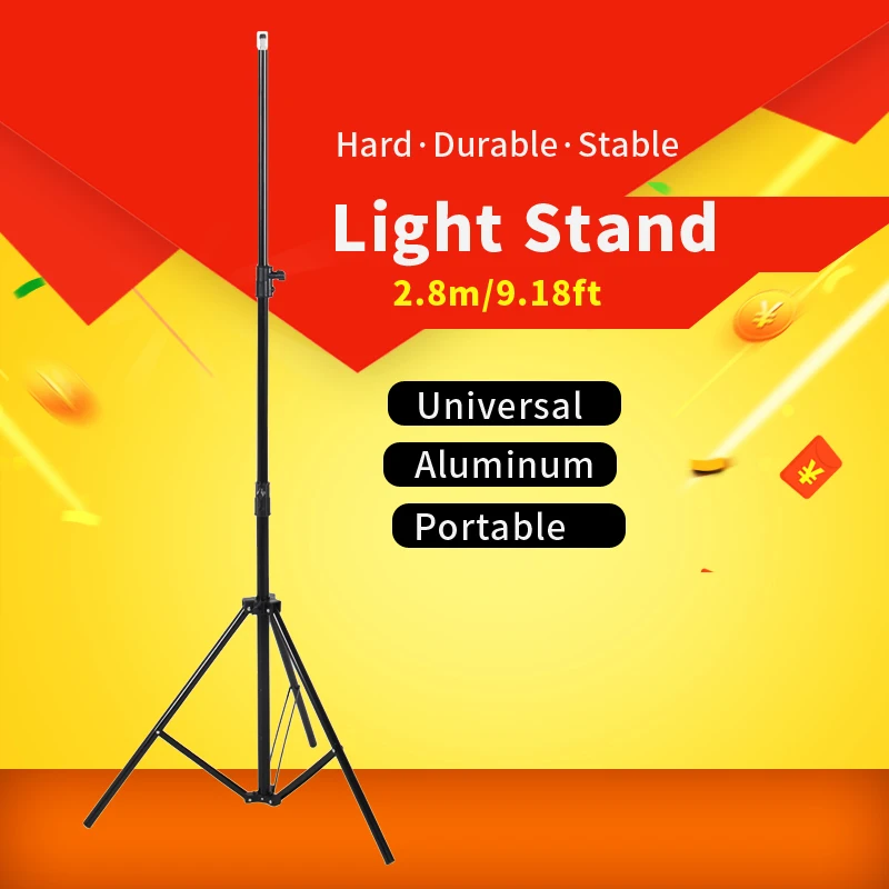 ASHANKS 2.8m/9.18ft Studio Light Stand Collapsible Aluminum Foldable