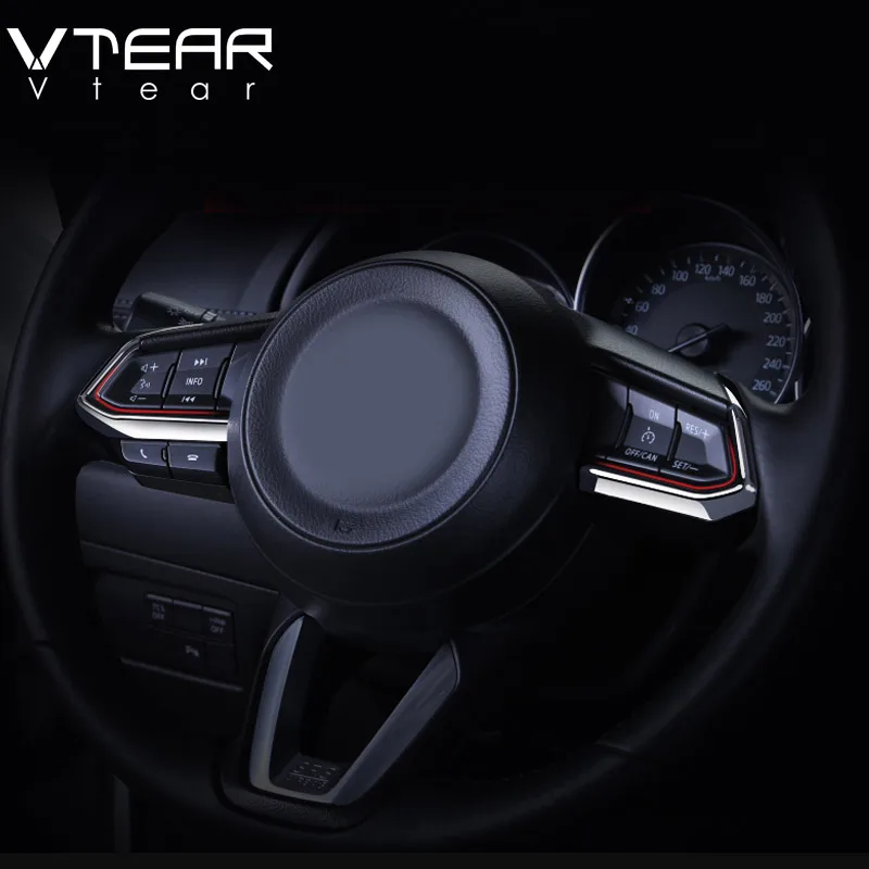 Vtear для Mazda CX 3 CX3 накладка на рулевое колесо ABS хромированные аксессуары интерьера