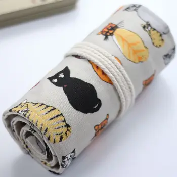 

Cotton Canvas Pencil Curtain Bag 36/46/72 Hole Pen Shade Head Back Cat 1114-2