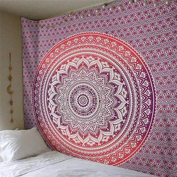 

India Mandala Soft Tapestry Wall Hanging Macrame Wall Cloth Tapestries Psychedelic Hippie Night Sky Moon Breathable Carpet