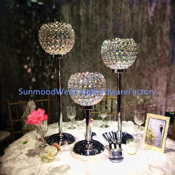 

Elegant New Design acrylic crystal Beautiful Artificial Flower Stand for Wedding stage floor Decoration