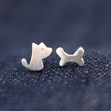 1 пара, милые асимметричные серьги-гвоздики с узором в виде собачьей кости для женщин и девушек, модные ювелирные изделия, серьги-гвоздики в подарок