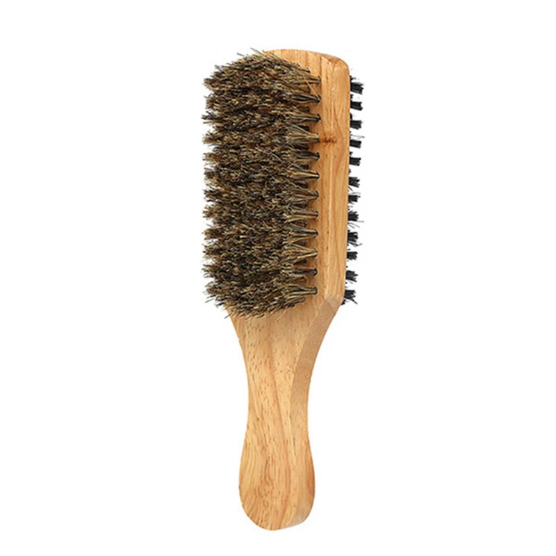 Деревянная ручка Мужская щетка для бороды мужские щетки и гребни для волос Двухсторонняя щетка для волос для лица Мужская кисть для лица