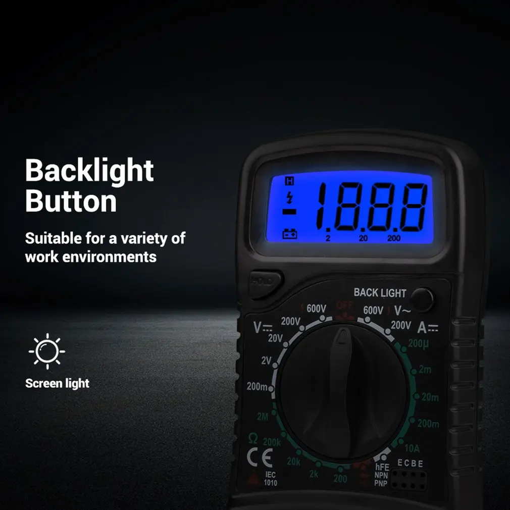 XL830 Mini Digital Multimeter 1999 Counts AC/DC Voltage Current Resistance Frequency Tester True RMS NCV Tester Meter