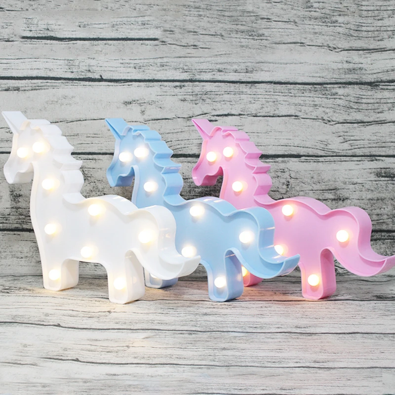 

2018 Switch Decoration Novelty Unicorn LED Night Light Animal Marquee Lamps On Wall Kids Unicorn Party Novelty Lighting