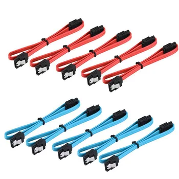 

5pcs 18" Straight-Through Connector SATA 3.0 III High Speed 6.0 Gbps Data Cable with Locking Latch SGA998