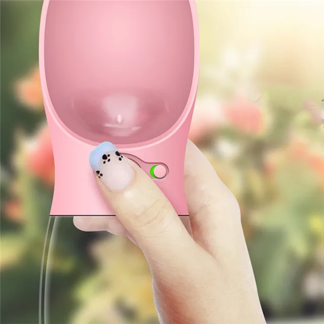 Press Button Portable Dog Drinking Bottle Travel Cat Water Bottle Outdoor Water Bowl For Small Large Pet Cat Dog
