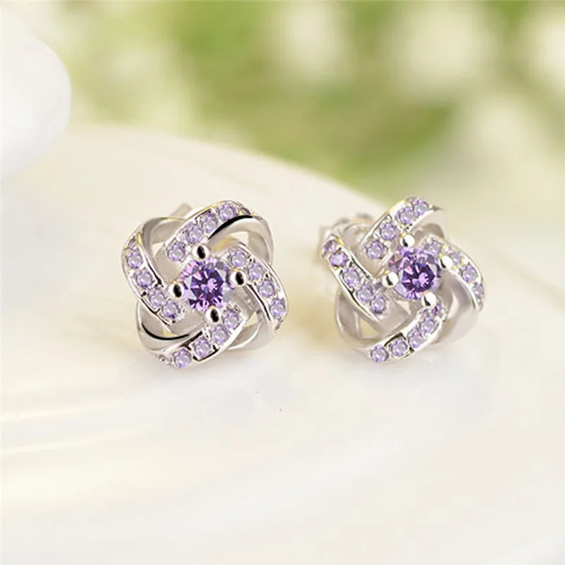 2018 Trendy earrings for women Simple Fashion Diamond Eternal Star Earrings Stud Earrings Jewelry earrings Brincos J04#N (11)