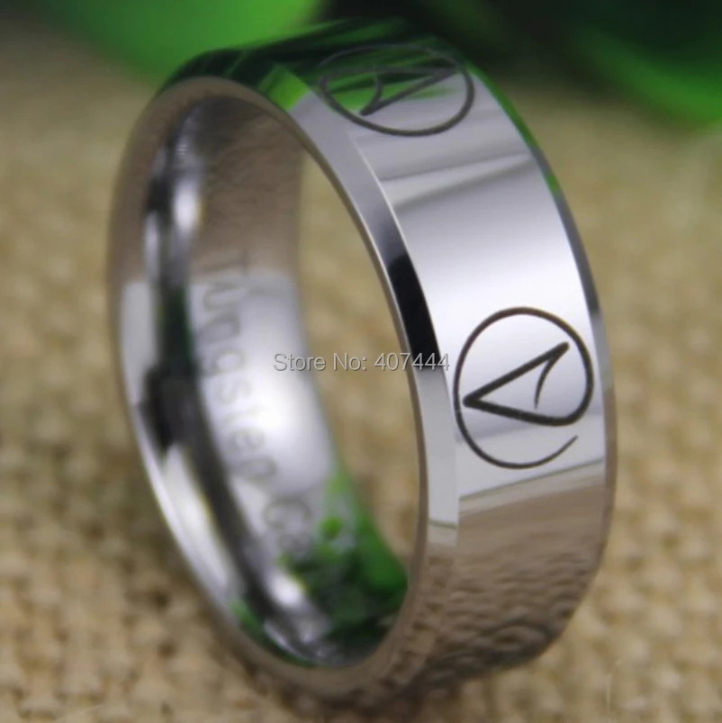 США, Великобритания, Канада, Россия, Бразилия, лидер продаж, 8 мм блестящее серебряное скошенное несколько атеистов, дизайнерское мужское вольфрамовое обручальное кольцо