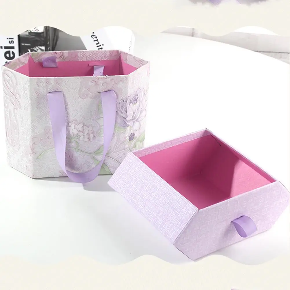 

2018 1pc High Quality Creative Hot Stamping Candy Box Hexagonal Drawer Gift Boxes For Wedding Souvenir Gift Package Boxes