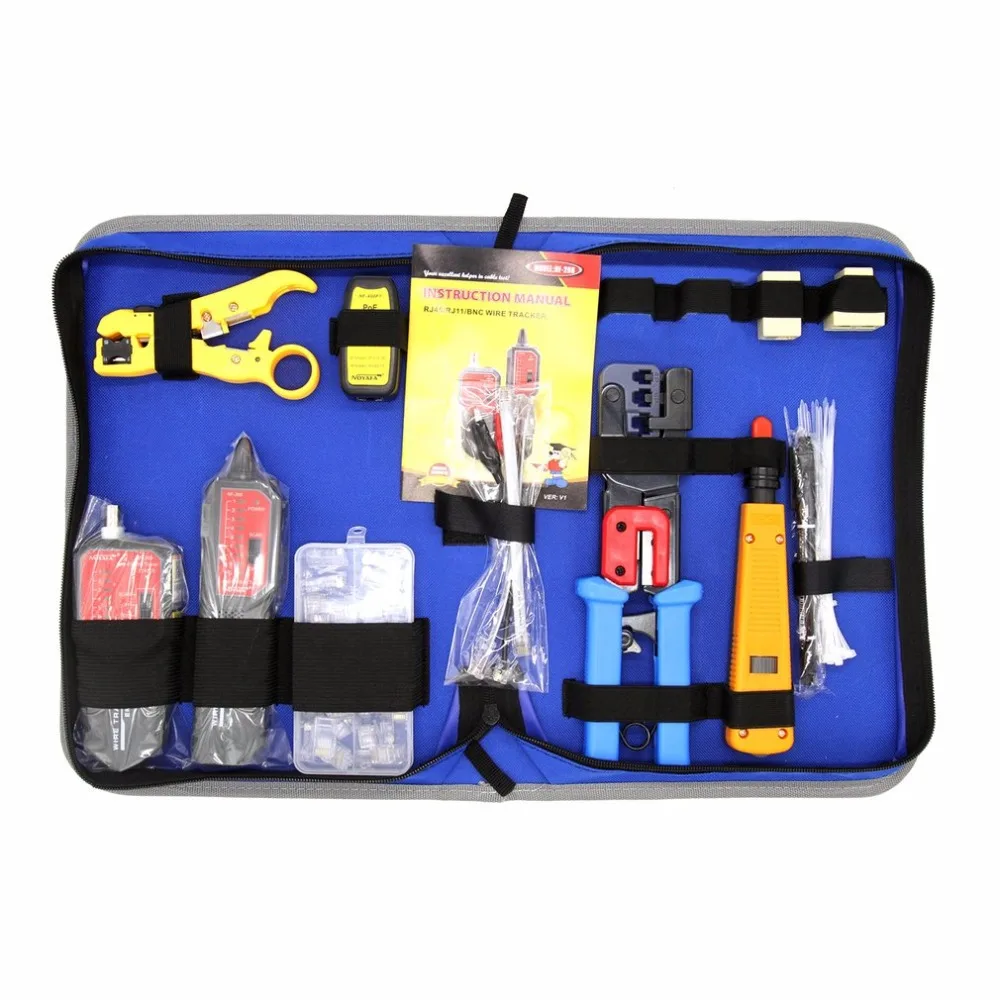

NOYAFA NF-1505 Network Repair Tool Kit With Wire Tracker NF-268 Wire Stripper Punch Down Tool Crimping Tool Maintenance Tool Set