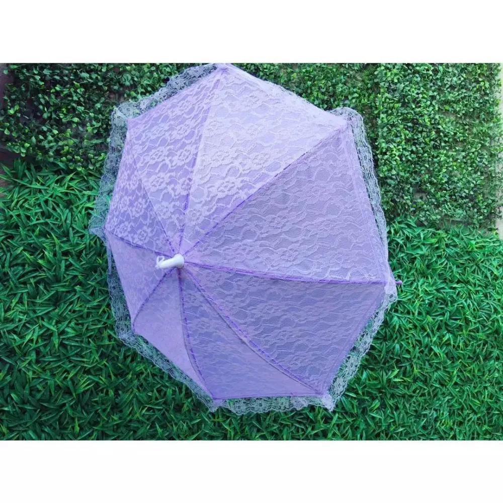 Свадебный зонтик ручной работы с кружевом, Свадебный зонтик, аксессуары для свадебной вечеринки, зонтик DQG099