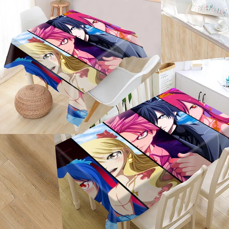 Fairy Tail 02 Anime Custom Table Cloth Oxford Print Rectangular Fairy Tail 02 Anime Custom Table Cloth Oxford Print Rectangular Waterproof Oilproof Cover Square Wedding Tablecloth