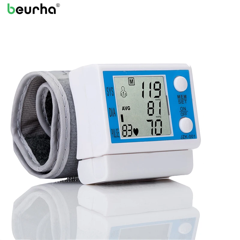 

Beurha Automatic LCD Digital Wrist Blood Pressure Monitor Tonometer Health Monitors Pulse Rate Monitor Oscillometric method