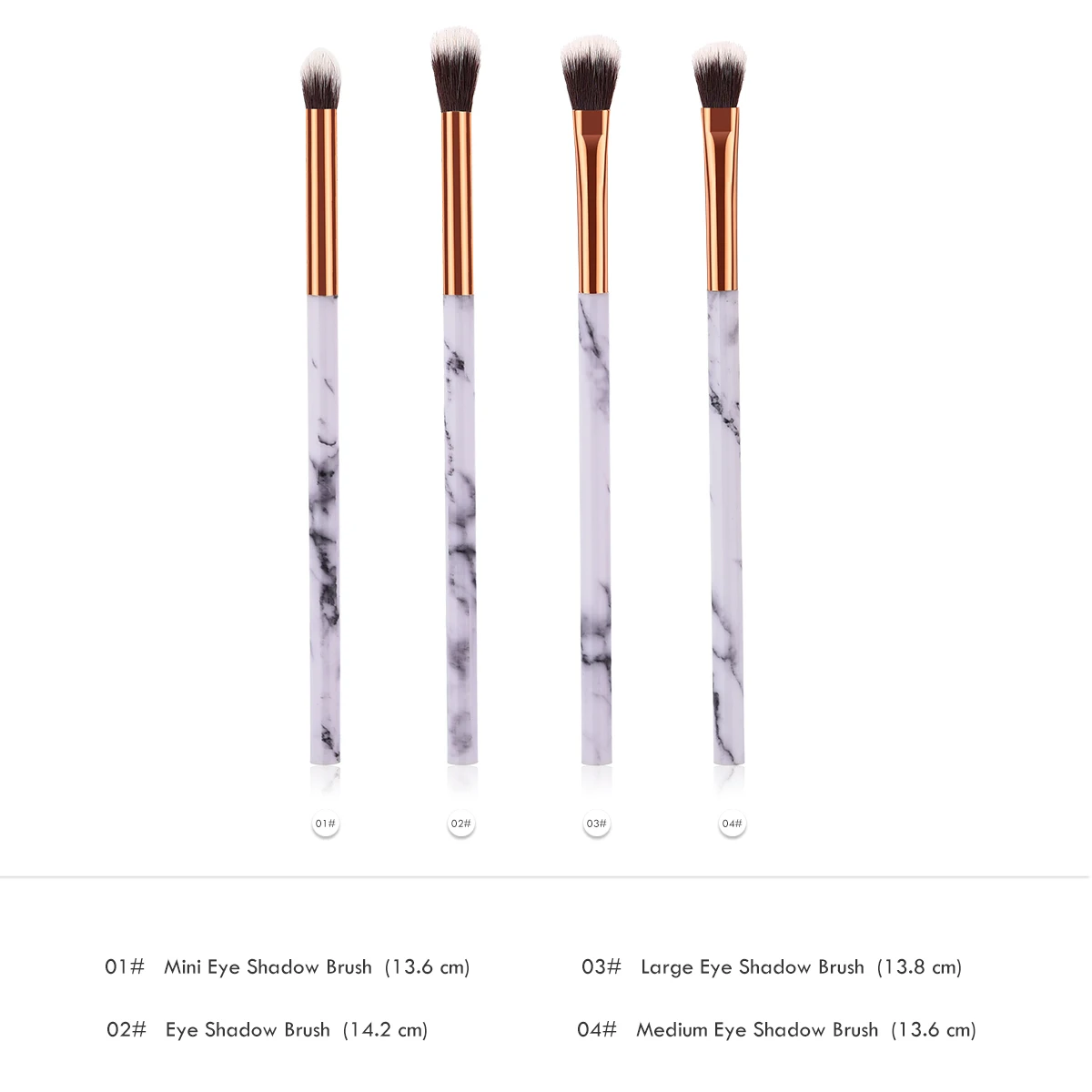 

ELECOOL 4/1pcs Makeup Brushes With Marble Texture Handle Fashion Nylon Hair Cosmetic Tool Apply For Eye Shadow Foundation Tools