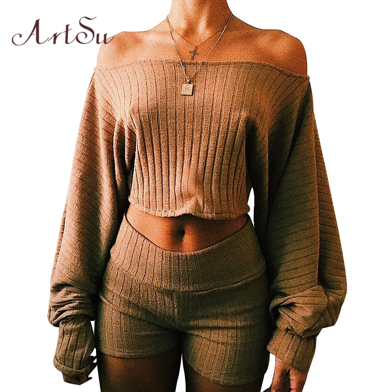 ArtSu модная женская рубашка 2017 Blusa укороченный топ осенняя с длинным рукавом