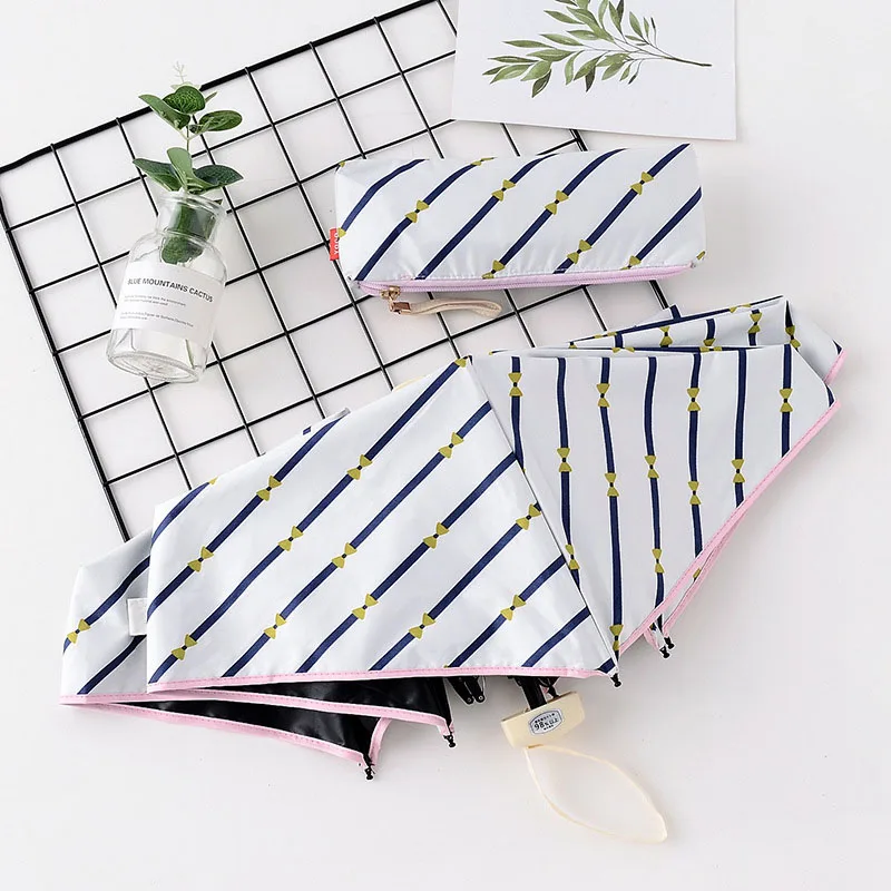 meter white twill Легкий карманный мини-Зонт от дождя, женский зонт, складной, солнцезащитный, УФ-зонт, paraplegic, складной, женский, S523 - Цвет: meter white twill