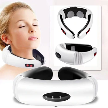 

1 Set Rechargeable Electric Pulse Neck Massager Cervical Vertebrae Massage Physiotherapeutic Acupuncture Magnetic Machine Tool