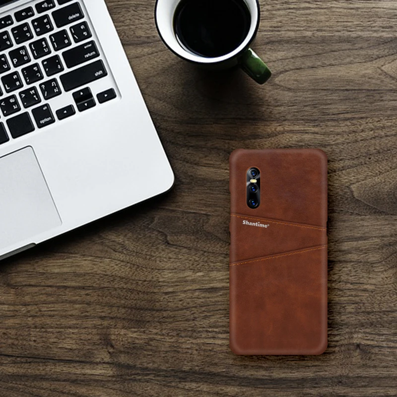 Luxury Vintage Leather Back Cover For Vivo V15 Pro Phone Case For Vivo X27 Card Slot PU Leather Case