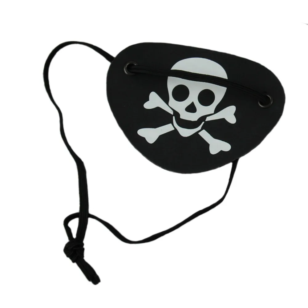 

6pcs Pirate Eye Patch Halloween Black Pirate Accessory Eye Patch Single Eye Patch Eye Patch with Flexible Rope Kids adult Toy